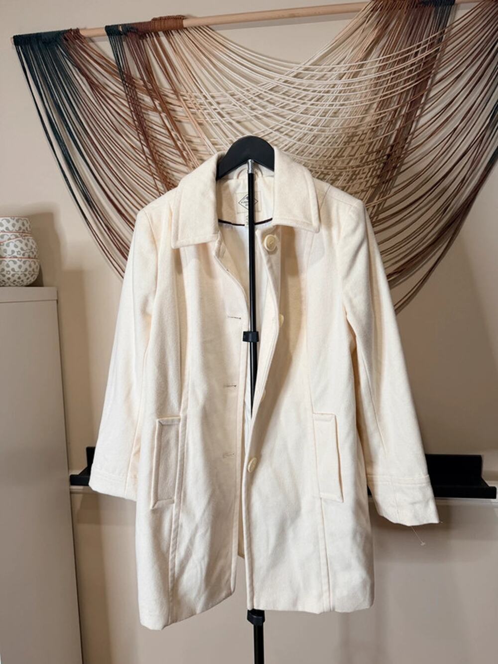 St. John’s Bay wool blend off-white women’s coat L